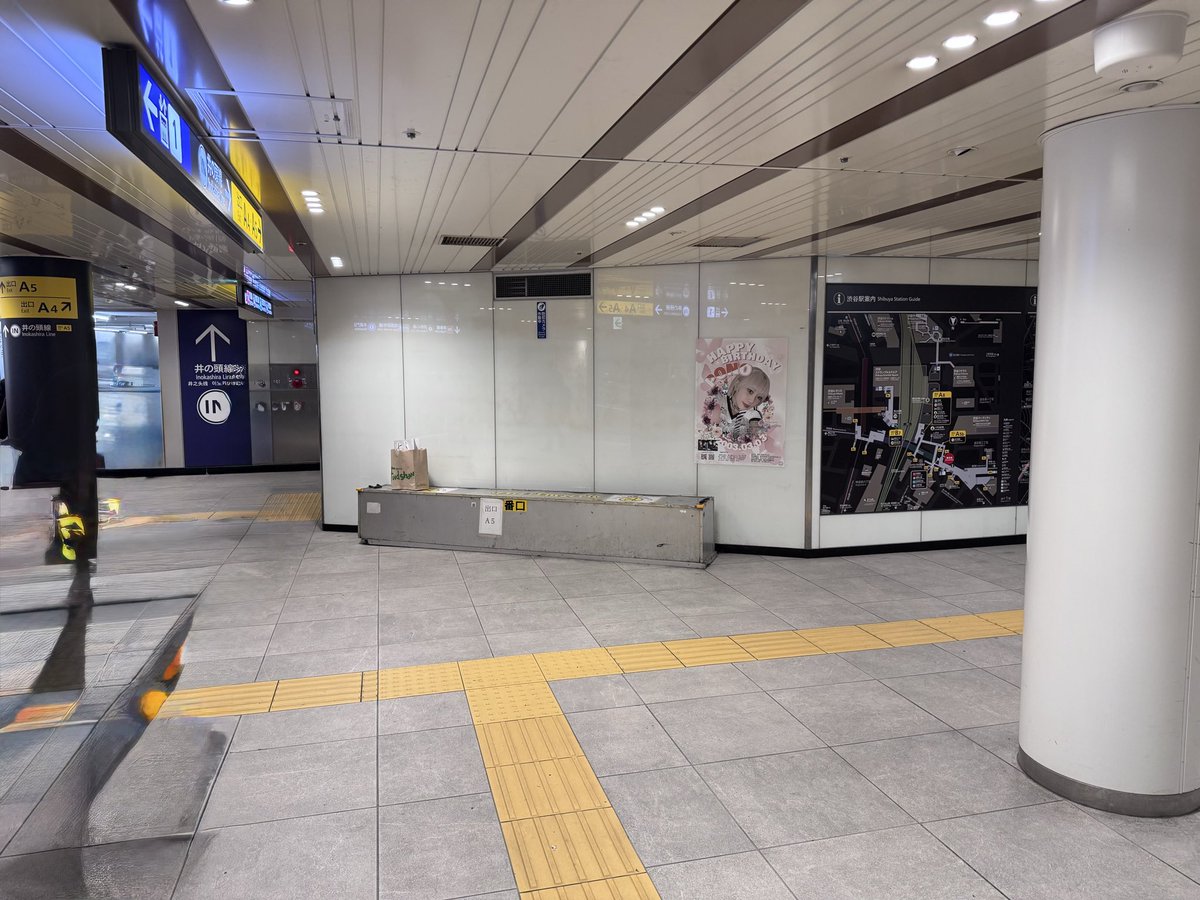 PONO誕生日広告の場所はココだよ😊😊😊 田園都市線のハチ公改札を出て