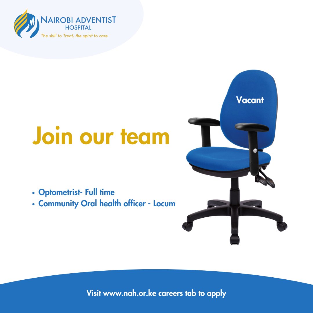 NAH_Hospital's tweet photo. Looking to take the next step in your healthcare career?
We are looking for professionals to join our dedicated team!
We are Hiring:
Optometrist (Full-time)
Community Oral Health Officer (Locum)
Visit our website's careers tab to apply.
https://t.co/Z2ogjQo2Gq
#nahcares https://t.co/oLl0KC0dAw