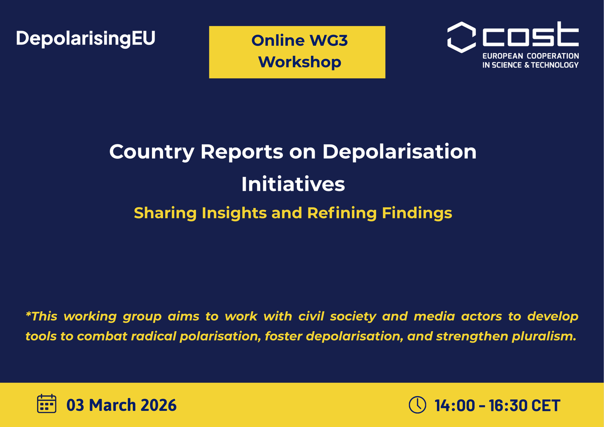 DepolarisingEU's tweet photo. Looking forward to our upcoming online workshop "Country Reports on Depolarisation Initiatives" next week!

We’ll discuss insights from depolarisation initiatives and country reports from 12 different countries, reflect on key findings, and explore how to strengthen the report. https://t.co/766bdMSzF5