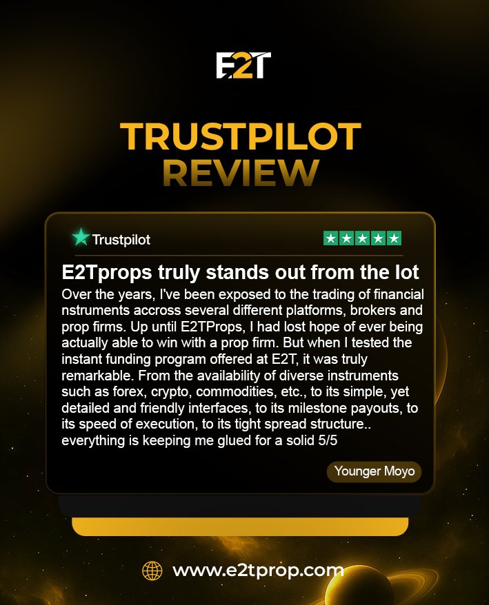 e2tprop's tweet photo. Real experiences. Honest feedback. Discover what traders are saying about E2TPROP.

#E2TPROP #TraderVoices #TrustInProcess #PropFirmLife https://t.co/hKXCbUmquT