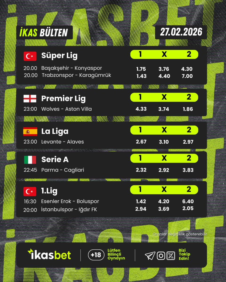 ikasbetresmii's tweet image. ⚽️İKASBET BÜLTEN 🏀

💎 Yüksek oranlar ve özenle seçilmiş karşılaşmalar seni bekliyo

💸Yüksek oran seçenekleri ile günün maçları İkasbet'te

Güncel Giriş Adresimiz Bio'da⬆️