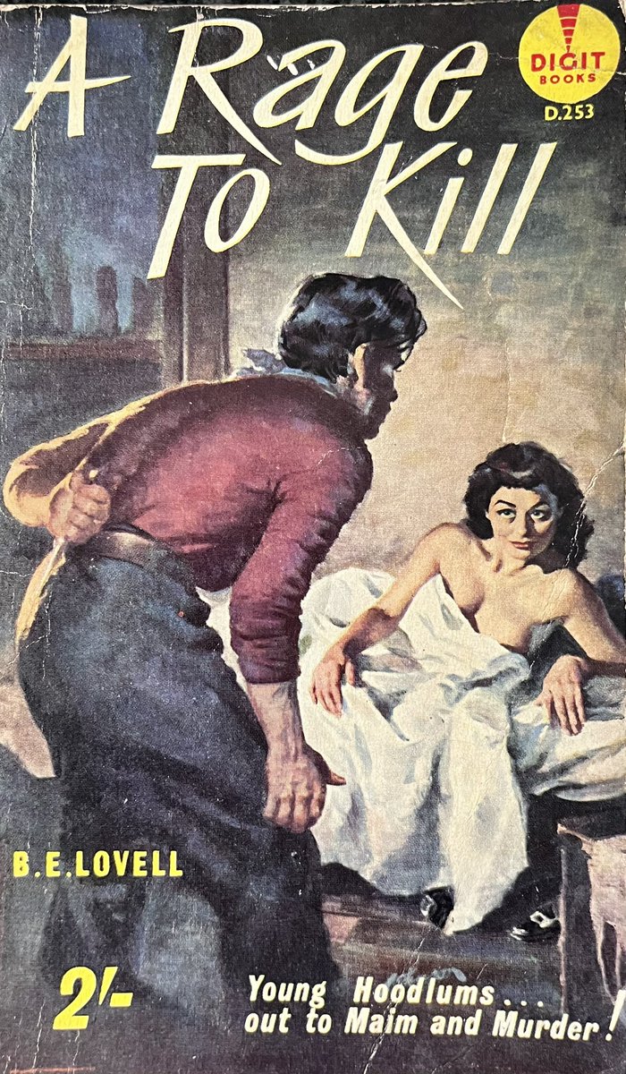 wilsongullis's tweet photo. A Rage To Kill by B. E. Lovell (Digit D253, 1959). Cover Art by Raymond Johnson. #ARageToKill #BELovell #1950s #book #books #Paperback #cover #coverart #artwork #DigitBook #DigitBooks #RaymondJohnson #crime https://t.co/KMksdS2NL0