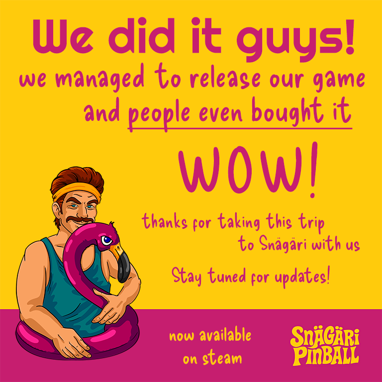 OwlkeepGames's tweet photo. We made it. 😄

Over 100 wishlists at launch + first sales + Youtube reviews on day one!

Have a great weekend playing Snägäri Pinball → https://t.co/jFzVwRdoEF

#SnagariPinball #pinball #indiegame #steamgames #outnow #ThankYou https://t.co/BhR1mPm2vM