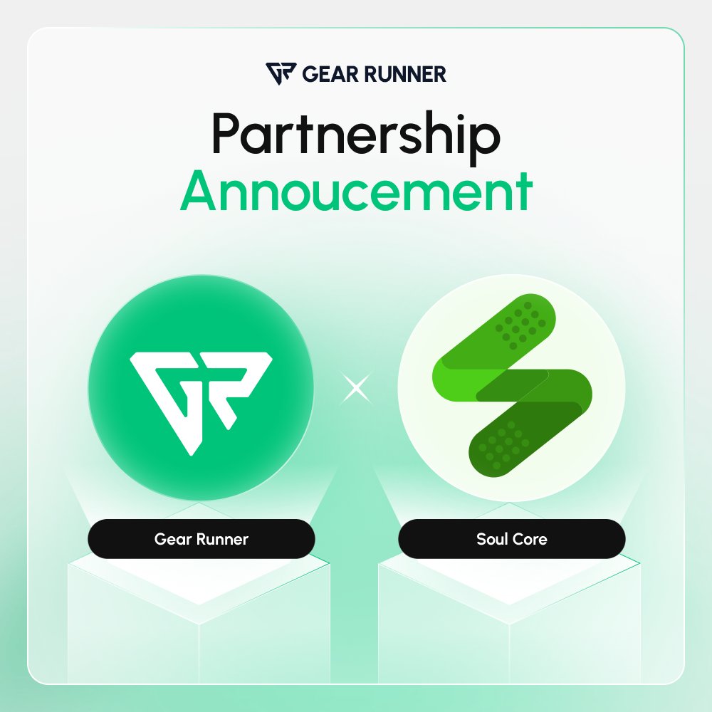 GearRunner_M2E's tweet photo. ๐จ Partnership Announcement: Gear Runner x SoulCore
Weโre excited to partner with @SoulCore_AI - a next-generation SocialFi protocol merging decentralized intelligence, AI insights, and data-driven rewards into a self-evolving cognitive network.
As #GearRunner expands its AI Health Coach and progression systems, and SoulCore advances its Train-to-Earn cognitive economy, this collaboration opens new possibilities for combining real-world activity with decentralized intelligence layers.
#GEAR #GearRunner #GameFi #HealthFi #Moveandearn