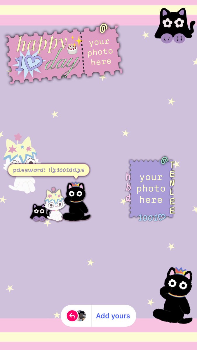 Give away 💌✨
Add yours story template —

𝒉𝒂𝒑𝒑𝒚 𝑻𝑬𝑵𝑳𝑬𝑬 𝒅𝒂𝒚 💜🎂 ver.

link in mention, enjoy naka