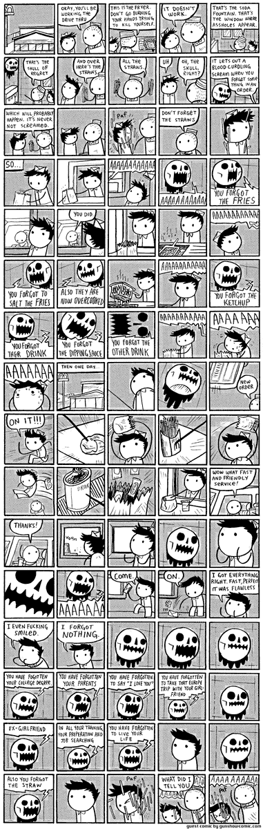 At long last we have created the Skull of Regret from the classic KC Green Pictures for Sad Children guest comic Don't Create the Skull of Regret.