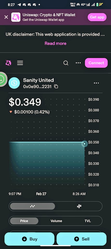 Most crypto projects promise utility. Sanity Fund is out here actually delivering hospital supplies, groceries, and urgent errands  with electric cars, powered by wind and solar, while the car mines crypto during idle time.

And now $SU is live on Uniswap v4. 

This token isn't