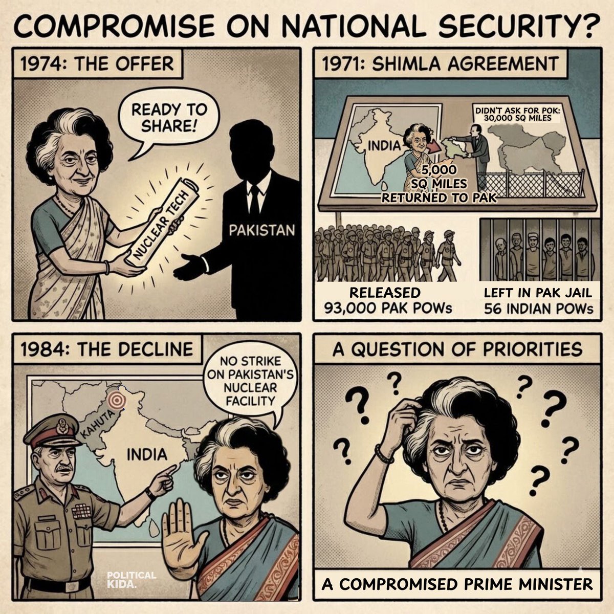 1971 से 1984 तक - 
फ़ैसले ऐसे, जिनकी क़ीमत देश ने चुकाई!

#CompromisedIndiraGandhi