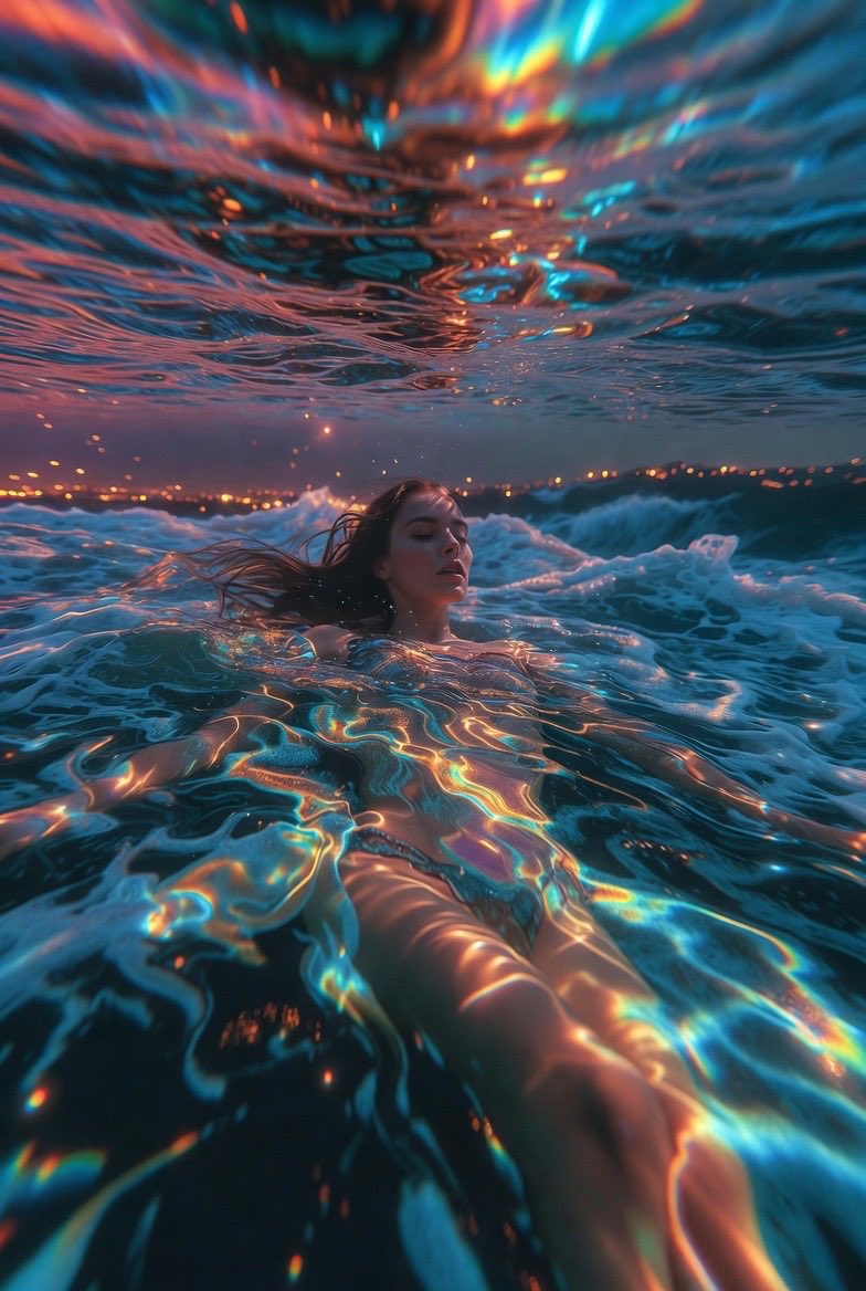 Drifting in liquid aurora
#GrokImagine #Dreamscape