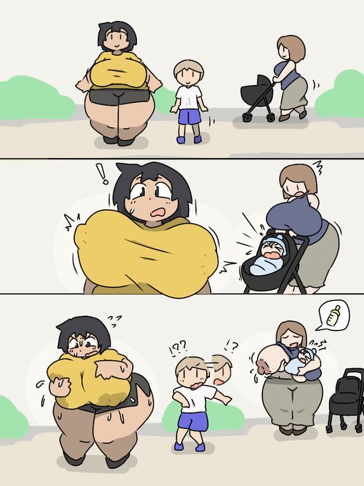 お散歩してたら赤ちゃんの泣き声を聞いてしまいおっぱいが授乳モードに切り替わるちあきさん