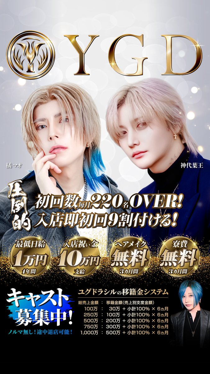 yggdrasill_ygd's tweet photo. ⭐️ホストするならYGD⭐️

お店のキャストのほとんどが未経験から‼️
未経験でも安心、全力でサポートします💼

💥入店特典💥
✅1年間最低日給1万円
✅寮費3ヶ月無料
✅ヘアメ3ヶ月無料
✅入店祝い金10万円

どんな事でも相談乗ります💬
気軽にDM、ご連絡下さい🙇🏻‍♀️ https://t.co/aoSYX5M1B5
