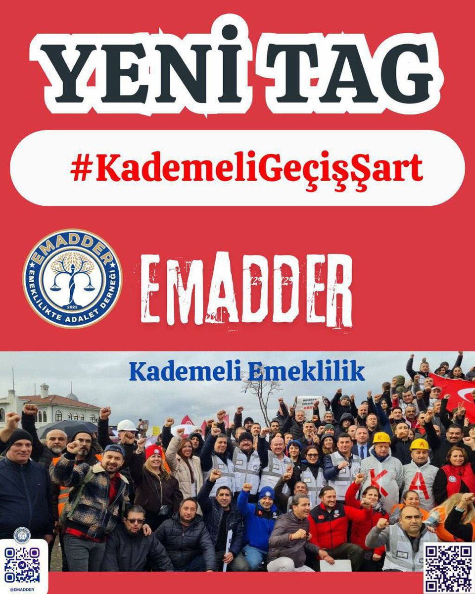 📣📣 TAG DUYURUSU 📣📣
👇👇👇👇👇
#KademeliGeçişŞart

Sosyal devlet, sorunları erteleyerek değil, adaletle ayakta kalır.

8.9.1999 → Kurtuluş
9.9.1999 → Mağduriyet

Bir gün farkla insanların hayatından 17–20 yıl çalınması kabul edilemez.
Aynı işi yapan, aynı primi ödeyen