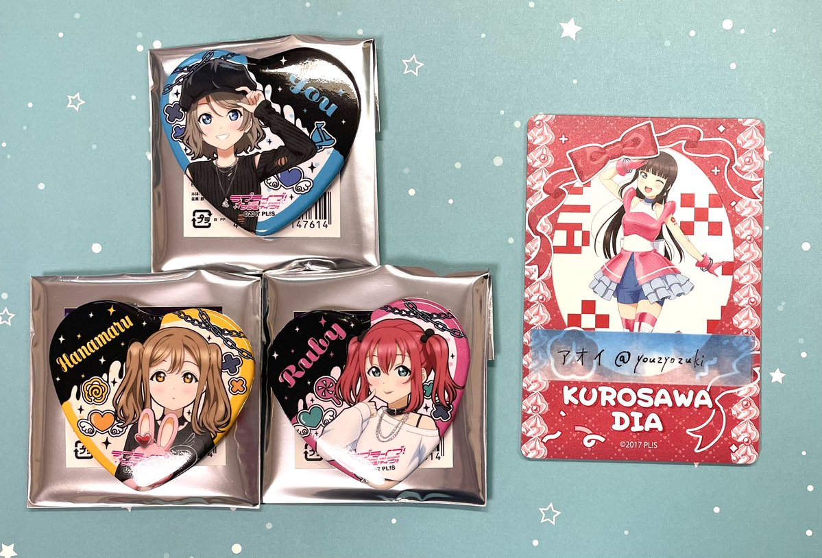 交換】ラブライブ サンシャイン Aqours ハート缶バッジ COCOLLABO POP