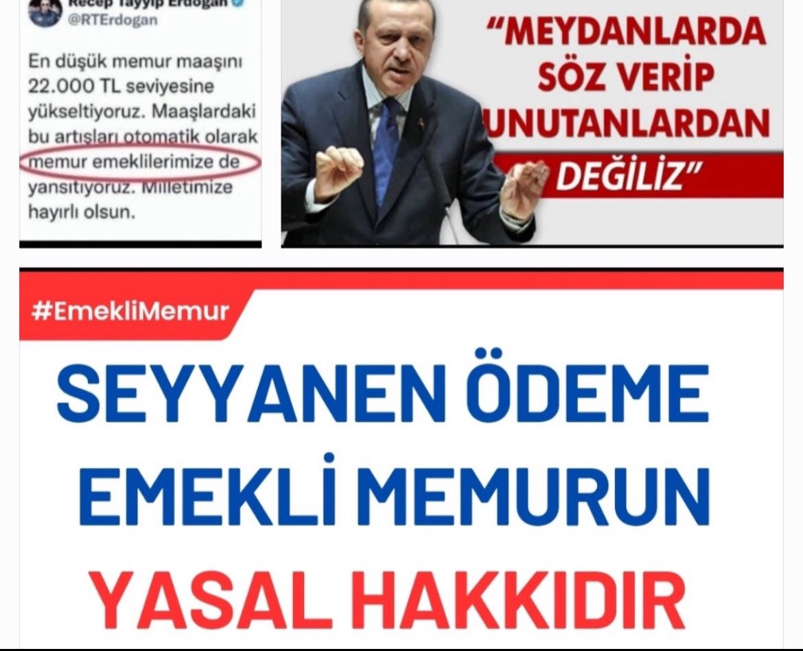 YKSELMEK6's tweet photo. SÖZÜNÜZÜN ARKASINDA NİYE DURMUYORSUNUZ.
@dbdevletbahceli
@RTErdogan
@Akparti
KANUNİ HAKKIMIZ OLAN SEYYANENİ VERMEYENE OY MOY YOKKKKK!!! 
HABERİNİZ  OLSUN. 
#MemurEmeklisineAdalet 
#EmekliMemur 
#MemurEmeklisi https://t.co/mYWB7GGnQI