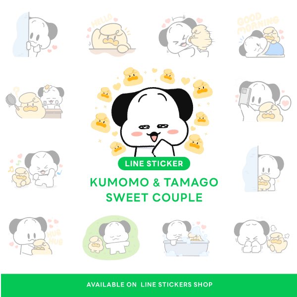 LINE Stickers KUMOMO Couple 
Available on LINE Store Now ☁️💙 

line.me/S/sticker/3294…

#kumomo #linesticker #sticker 
#สติ้กเกอร์ไลน์ #สติ๊กเกอร์