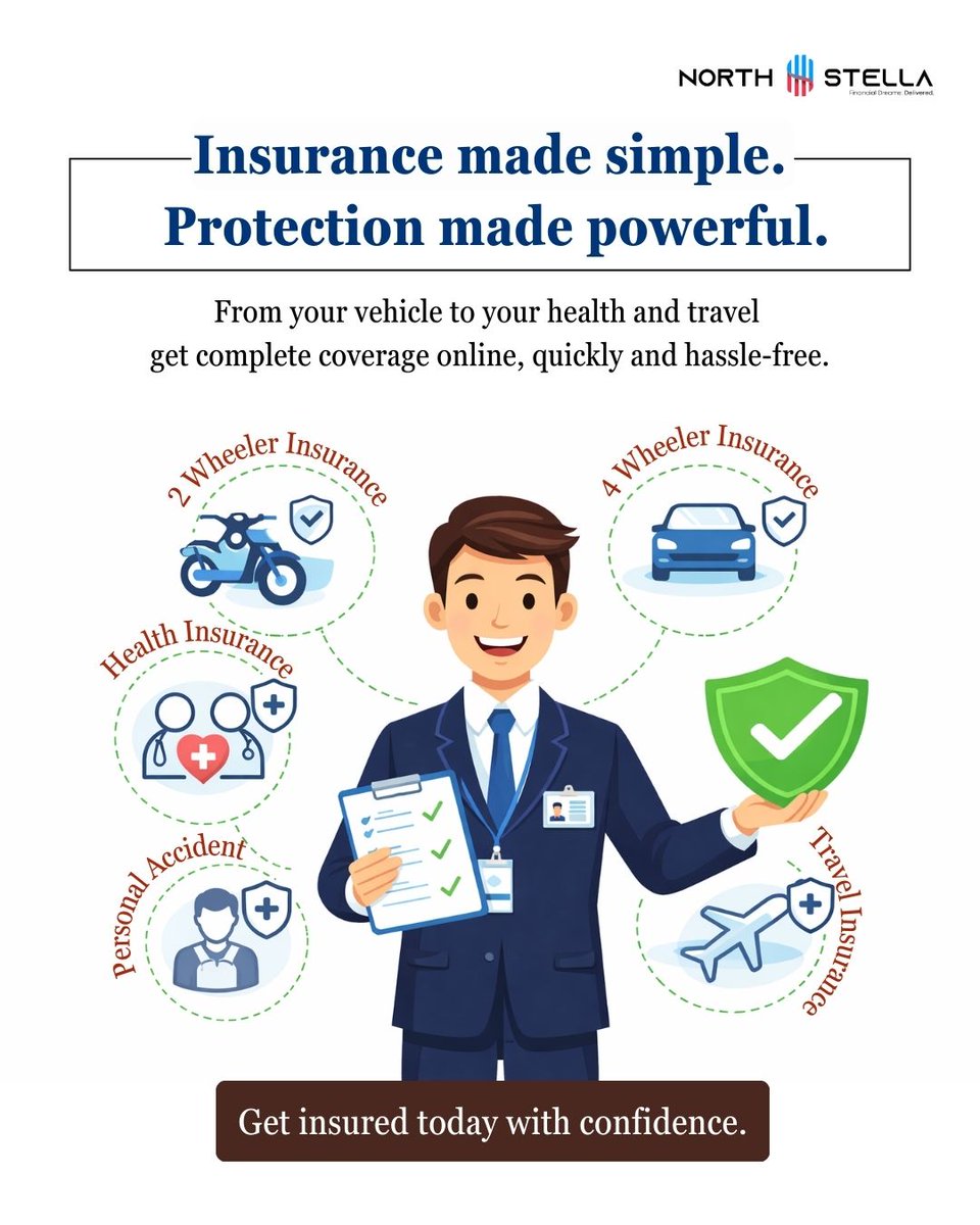 northstellawm's tweet photo. Get covered today. Stay worry-free tomorrow.

#InsuranceMadeEasy #OnlinePolicy #CarInsurance #BikeInsurance #HealthCover #TravelCover #AccidentInsurance #SmartChoice #SecureLife #FinancialSafety #InsuranceAdvisor #ProtectionPlan #InvestInSafety #StayProtected #QuickCover https://t.co/xOlwK41Aea