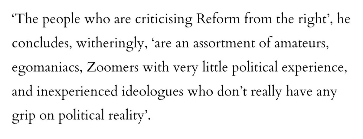 Maybe those "Very Online Zoomers with very little political political experience" were onto something when we suggested Reform should stop denouncing their own voters to chase the immigrant and Muslim vote, Matt?