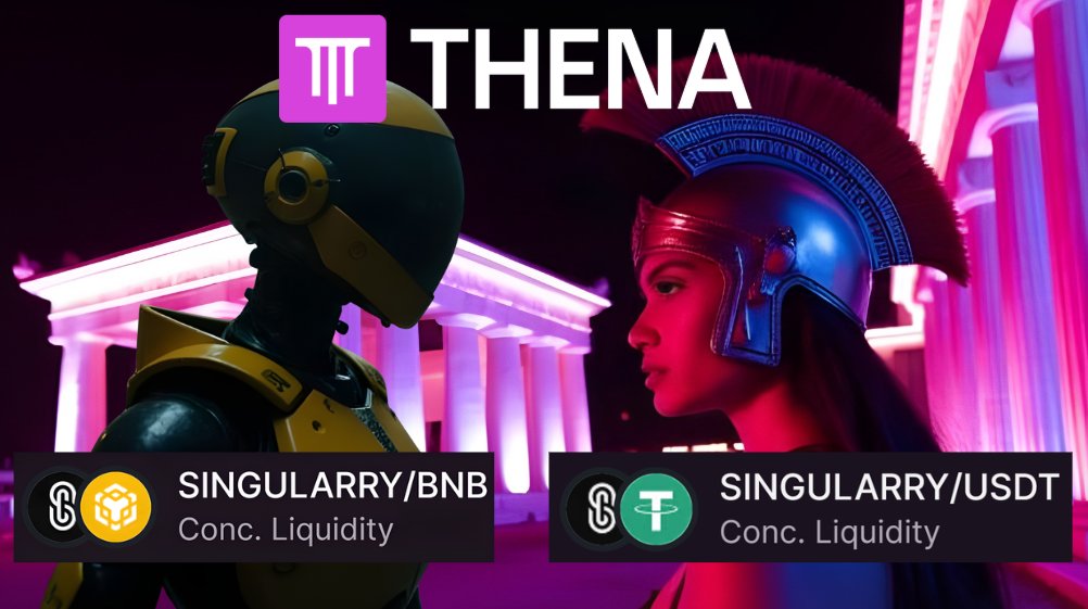 Think you see double?
No, there are indeed two $SINGULARRY pools available on <a href="/ThenaFi/">THENA</a> 

👉 SINGULARRY/BNB: 770% APR
👉SINGULARRY/USDT: 54% APR

Not only is <a href="/singularryai/">Singularry</a> ramping up their product, but also their pools and liquidity.

Ready to join the future of DeFAI on BNB and