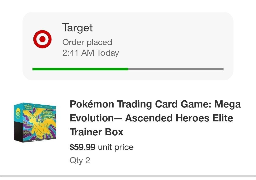 Cvd981's tweet photo. @PokemonDealsTCG Finally after multiple failed attempts to get the ETBs i finally managed to cop! And on Target! What a surprise! https://t.co/cIOsRQsSms