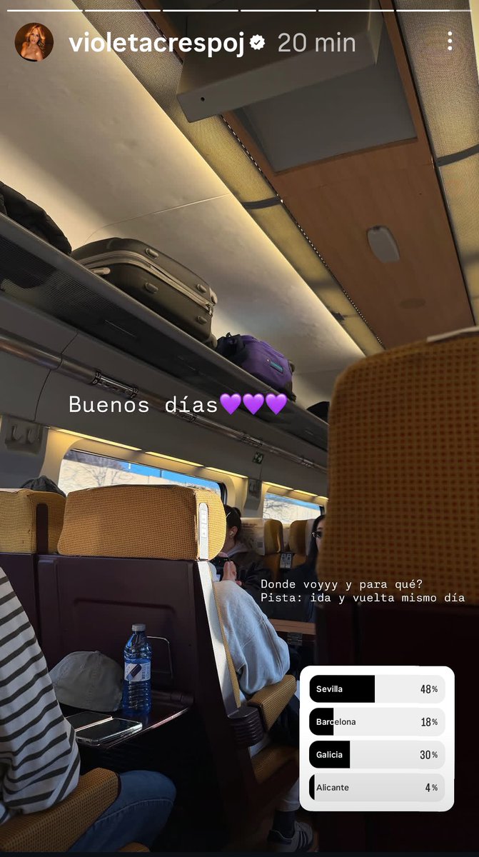 Buenos días... Bien tempranito de viaje express. Donde irá 🤔🤔 #violedi27f