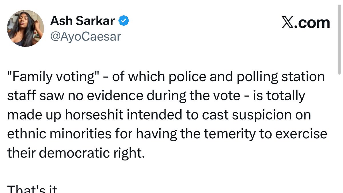 Next stage will be to claim family voting is an important and historical part of minority culture which is racist to question