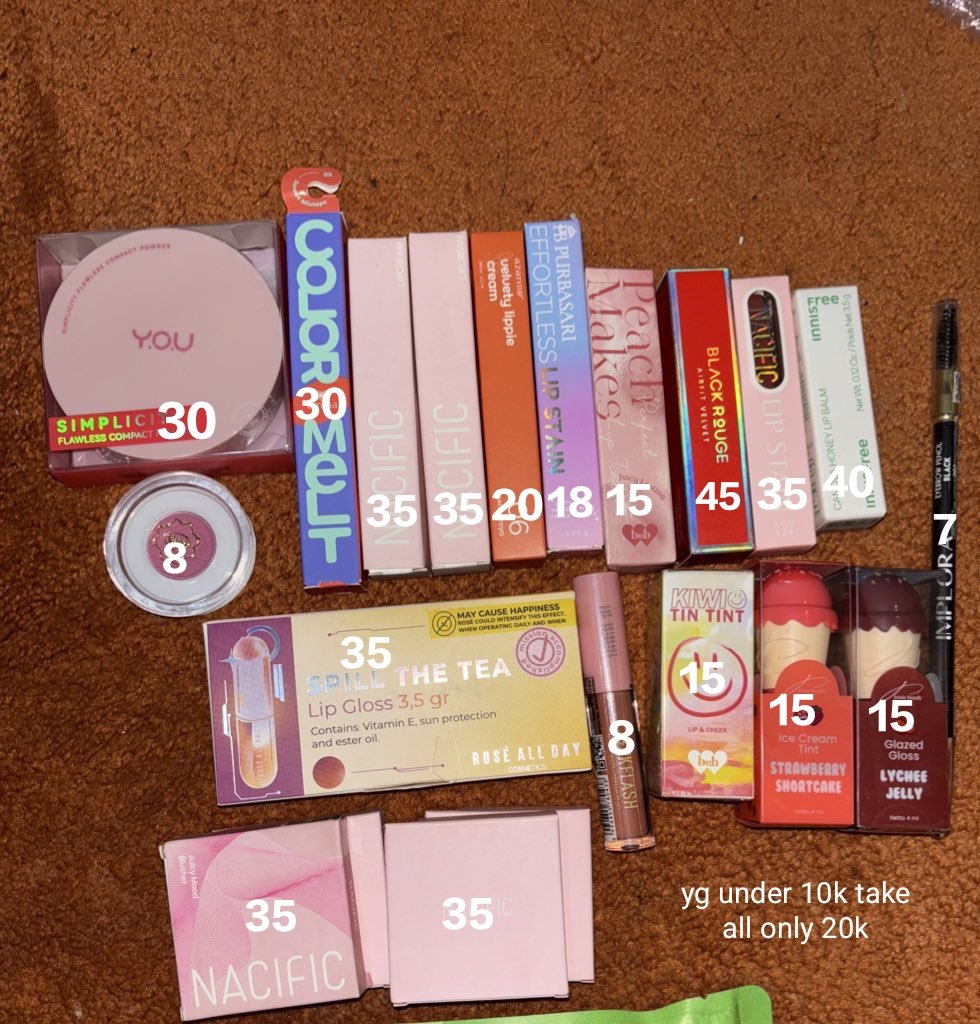 CLEARANCE SALE MAKE UP SKINCARE MURAH

Price start 7.OOO - 90.OOO
Semua masih NEW

Yang mau tanya tanya boleh reply/dm ya

tag. zonauang wts viva innisfree wardah emina nacific pixy cleanface azarine you implora cosrx roseallday pinkflash bnb