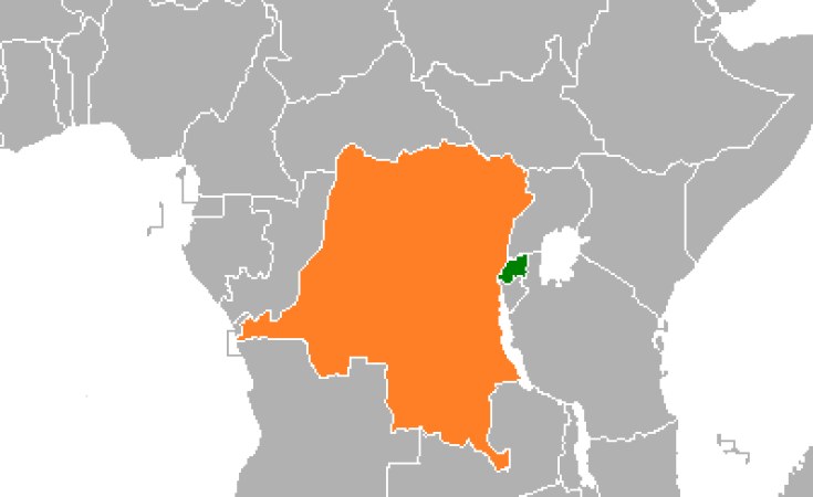 AthousandBrains's tweet photo. DRC officials have managed to convince their own people and the world that the tiny country of Rwanda in green is the reason they're big for nothing.

What must happen now? https://t.co/ayZIz25MOT