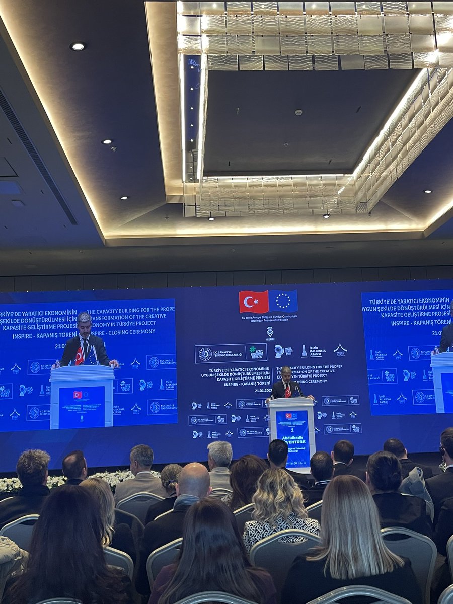 gerdemunlu's tweet photo. Avrupa Birliği 🇪🇺 ve Türkiye Cumhuriyeti Devleti  🇹🇷 Sanayi ve Teknoloji Bakanlığı finansmanıyla yürütülen
“Türkiye’de Yaratıcı Ekonominin Uygun Şekilde Dönüştürülmesi için Kapasite Geliştirme Projesi – INSPIRE projesi toplantısı gerçekleşti. 

#CreativeEconomy #TuerkiyeYuezyılı https://t.co/2RRhbEZgtq