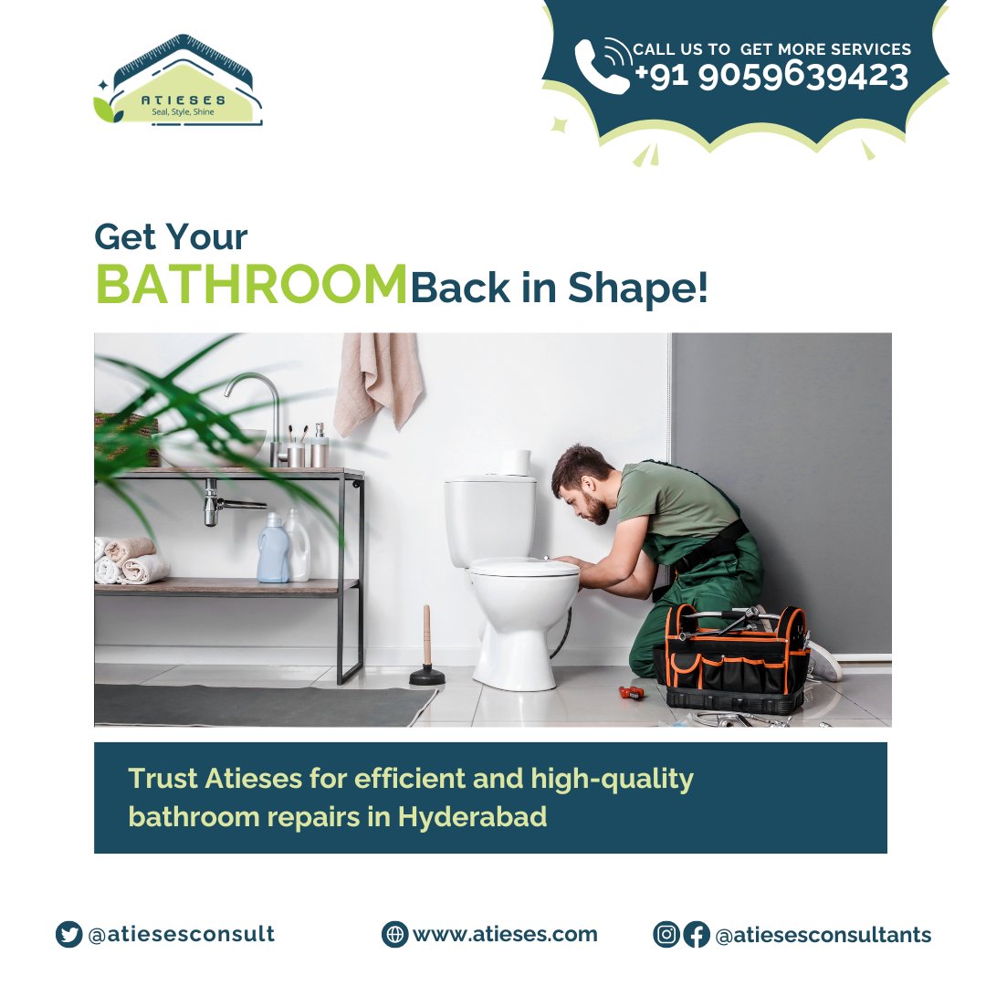 atiesesconsult's tweet photo. 🚿 Bathroom Leakage in Hyderabad?
Upgrade with expert bathroom renovation in Hyderabad &amp; waterproofing services today!
Stop seepage. Fix cracks. Remodel smart.

🌐 FREE Inspection → https://t.co/6RfD4g21yp
📞 +91 9059639423
#BathroomRenovationHyderabad https://t.co/mU37NrxSG0