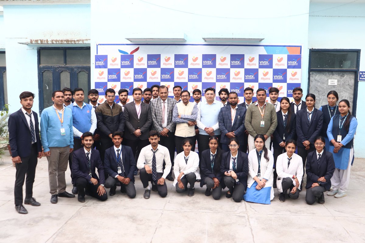 VivekUBijnor's tweet photo. 16 B.Pharm students of Vivek University selected at Akums Drugs &amp; Pharmaceuticals Ltd., Haridwar (Uttarakhand) through a successful campus placement drive. Selection based on GD &amp; Personal Interview. Proud moment for the Department of Pharmacy!

#vivekuniversitybijnor #placement https://t.co/lKTSGcdodt