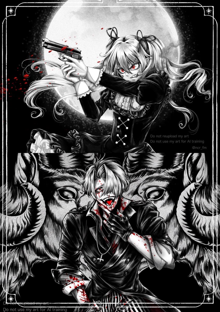 今月描いた絵を晒そう 久しぶりに2枚描けたので✨ 今回2つとも描いてい