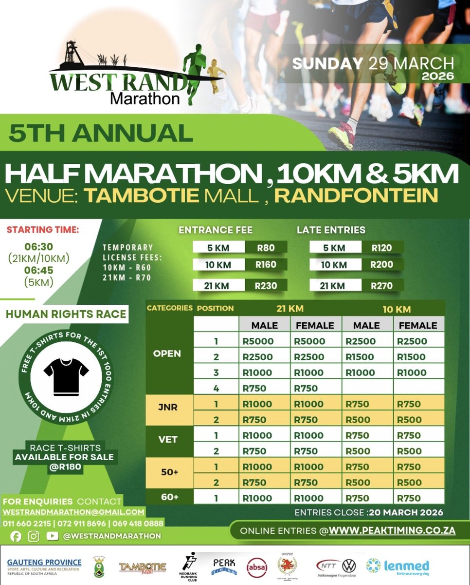 Of late I find myself marking the list on a Friday since the weekend will be too busy to run.

Don't forget to enter WestRand Marathon in Randfontein Tambotie Mall 

#TeamNedbank
#MoreThanAClub
#RunningWithTumiSole
#TrapNLos
#CosWeLoveRunning 

#garmin #beatyesterday