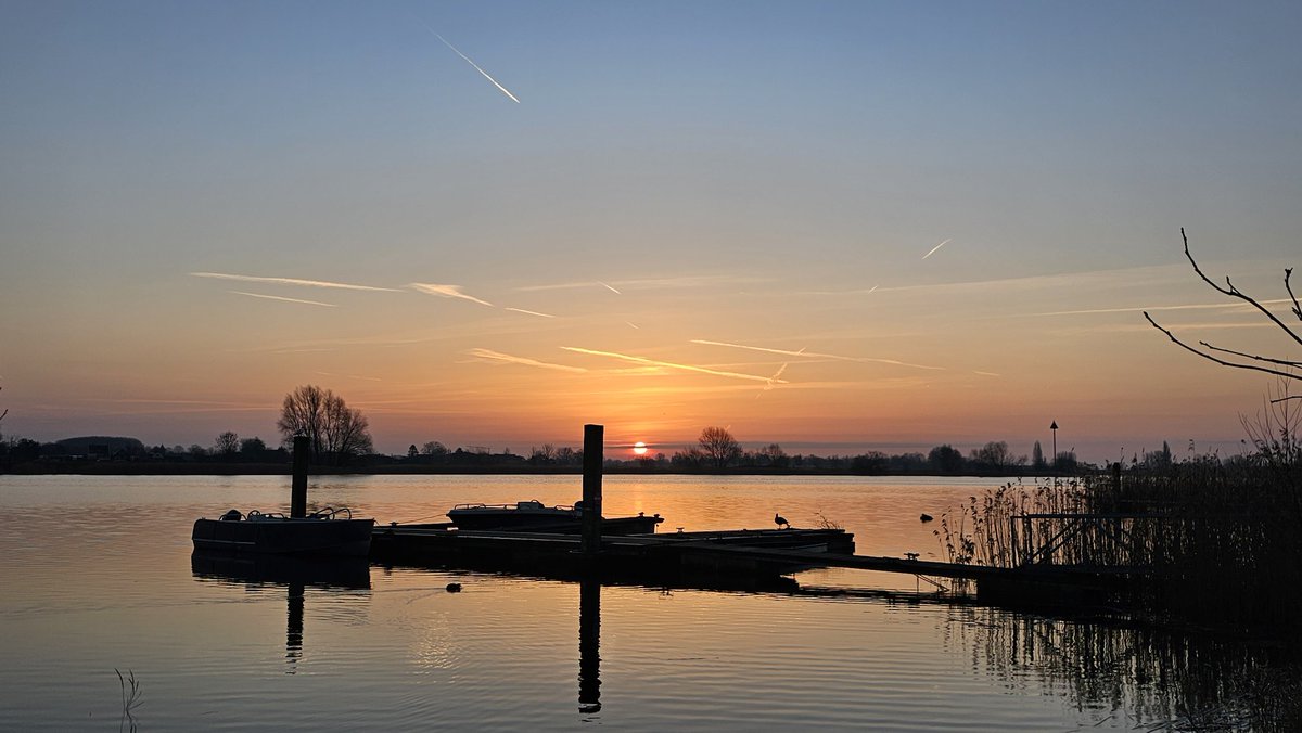 Motormiss's tweet image. Hoog water in de Afgedamde Maas en veel vogels in de lucht. Er liep een streepje door de zon, narcissen bloeien langs de dijk en een meeuw zat te genieten op zijn uitkijkpost. Hoe mooi wil je 't hebben 👀📸
#Andel #Altena #afgedamdemaas #zonsopgang