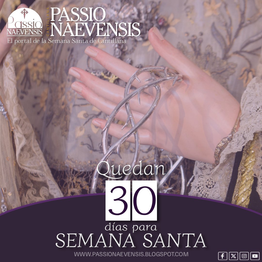 Quedan 30 días para Semana Santa.

#PN2026 #PassioNaevensis #Cantillana 

'Cada latido en Passio Naevensis':
passionaevensis.blogspot.com