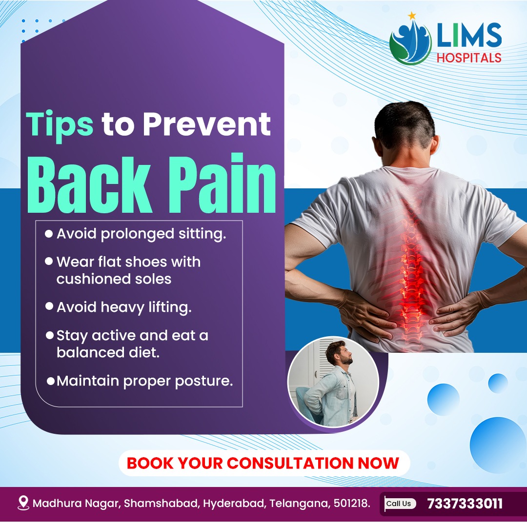 limshospital's tweet photo. Your back supports you every single day… are you taking care of it? 🧍‍♂️Back pain isn’t “normal” — it’s a sign your body needs attention.

#BackPain #BackPainRelief #SpineCare #HealthySpine #OrthopedicCare #PostureMatters #PainFreeLiving #HyderabadDoctors #LIMSHospitals https://t.co/qBqZxKDPbk