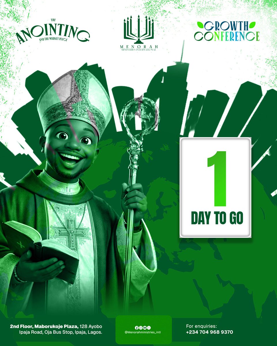 MenorahMinIntl's tweet photo. Tomorrow is the day. Growth Conference 2026 stands as an appointment for equipping, strategy, and spiritual strengthening for the marketplace. Come ready for illumination.

Ensure you are registered using the link provided.

https://t.co/d8LnZeMnQa https://t.co/JnaVhANxcU