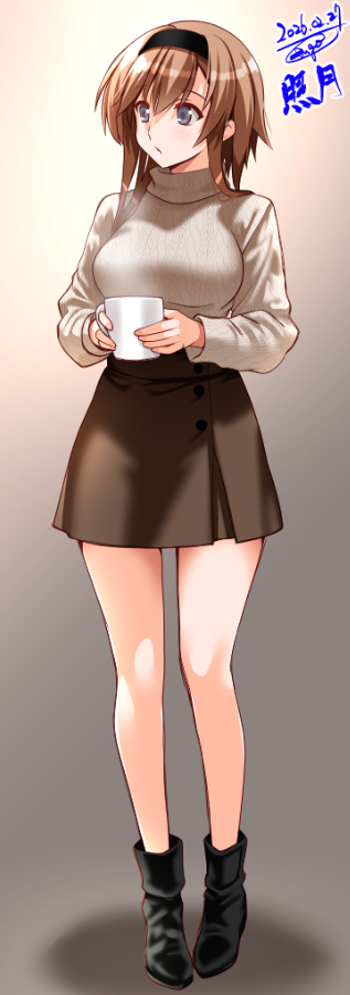 オフ照月ちゃん。
#艦これ版深夜の真剣お絵描き60分一本勝負 
#艦これ版真剣お絵描き60分一本勝負_20260227 