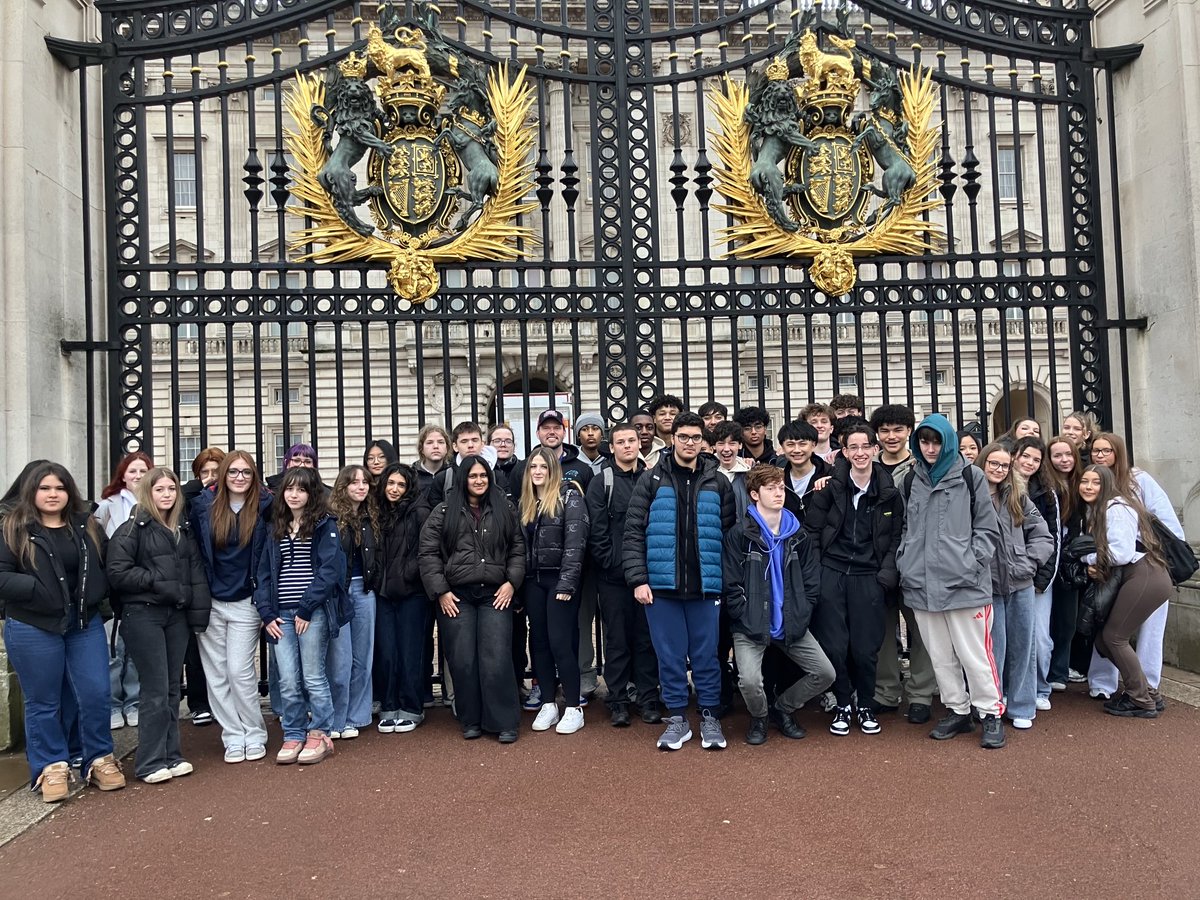 Annual Sixth Form trip to London. We are here! First stop Buckingham Palace
