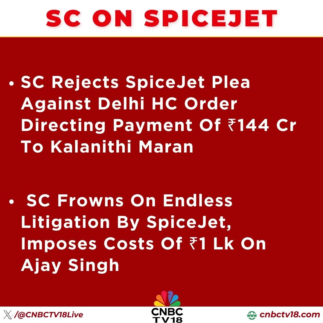 CNBCTV18Live's tweet image. #CourtCorner | #SupremeCourt rejects #SpiceJet plea against #DelhiHighCourt order