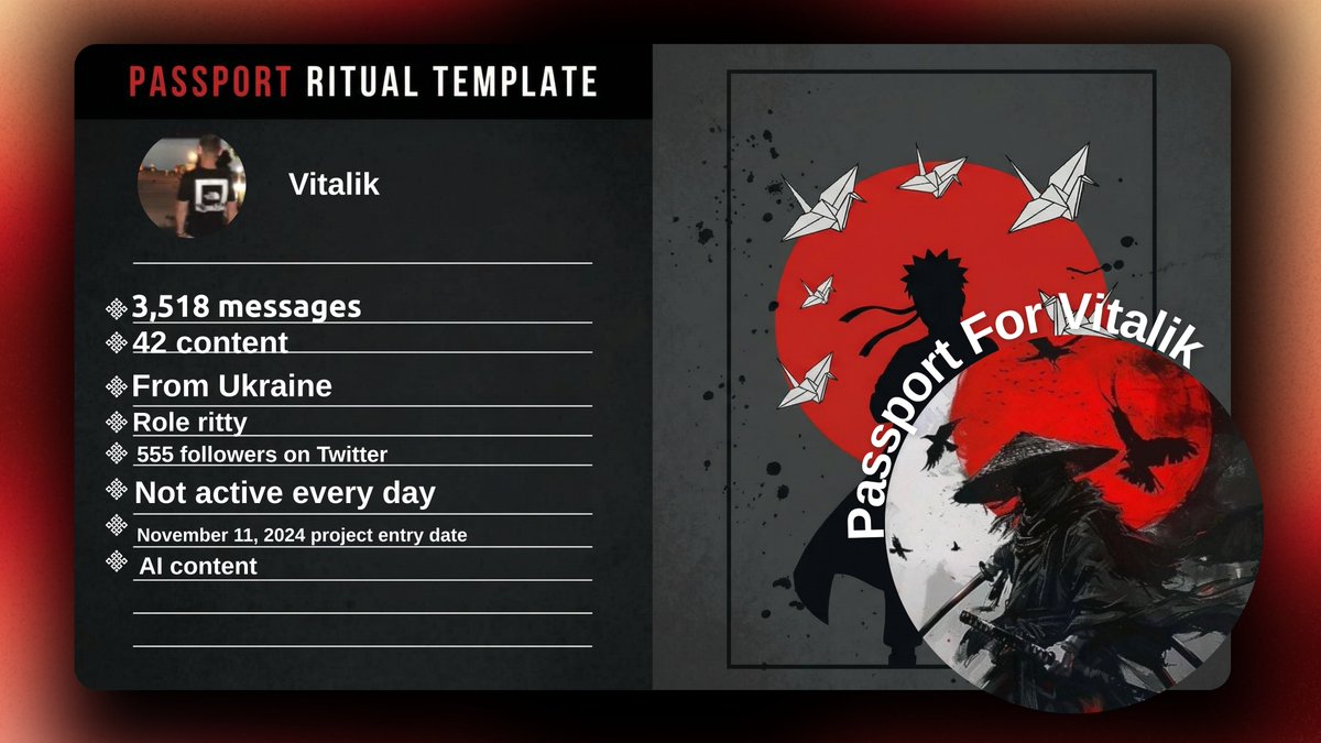 Passport for - <a href="/oskoboinyi/">Vitaliy Oskoboinyi</a> 

He got what he deserves for quality AI content, that's enough attention 

Very cool!
<a href="/ritualfnd/">Ritual Foundation</a> 
<a href="/ritualnet/">Ritual</a>