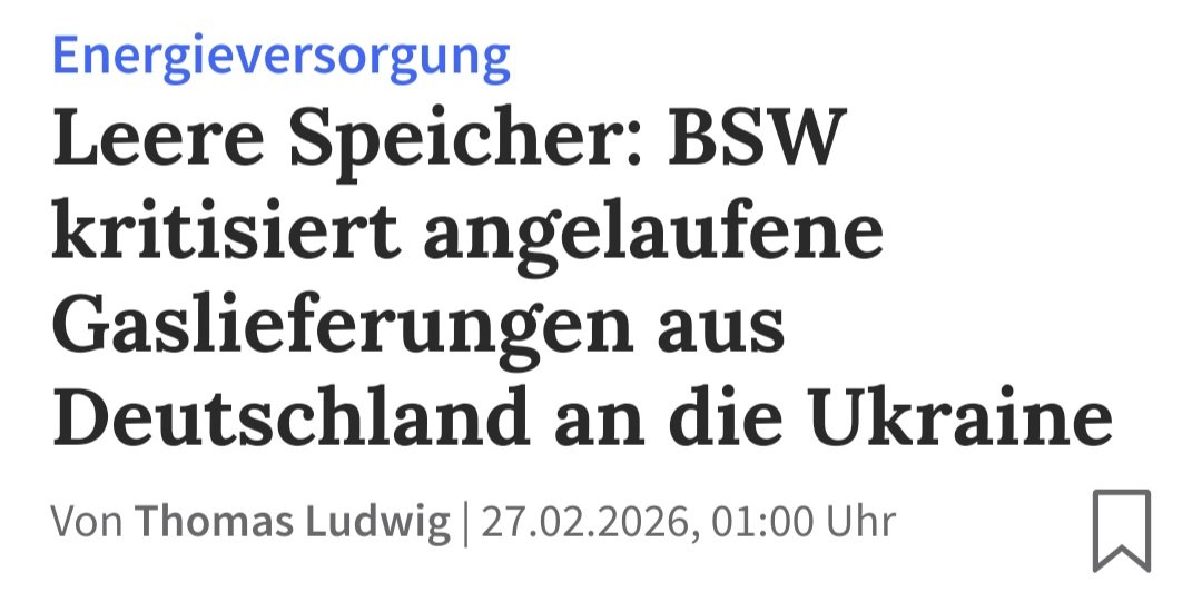 Dass Deutschland #Gas in die #Ukraine liefert, während sich bei uns die Gasspeicher leeren, ist unglaublich. Wirtschaftsministerin #Reiche ist heillos überfordert und sollte zurücktreten! Anstatt alle Hebel in Bewegung zu setzen, um eine Gasmangellage zu verhindern, steckt die
