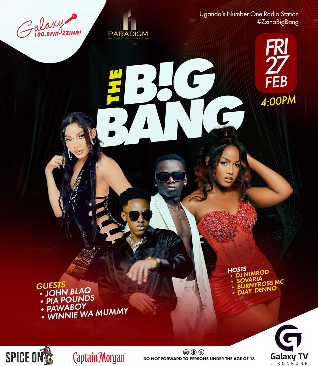 GalaxyFMUg's tweet photo. #ZzinaBigBang day it is!

Which Artist are you looking forward to seeing this evening? https://t.co/b9A0ooU7Uh