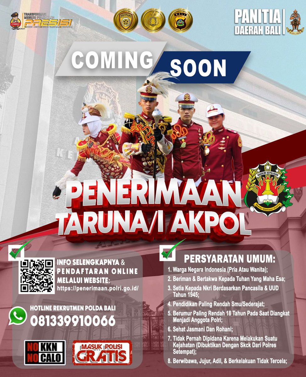 bagsdm1's tweet photo. PENERIMAAN TERPADU CALON ANGGOTA POLRI TA. 2026 https://t.co/2LeLiGWGSK