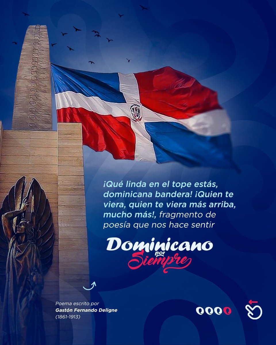 Hoy conmemoramos el Día de la Bandera Nacional, símbolo que nos hace sentir #DominicanoPorSiempre. 🇩🇴