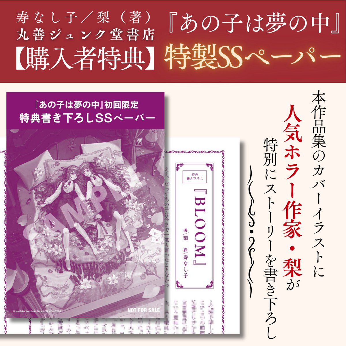 ◤─────────── 『あの子は夢の中』 【丸善ジュンク堂書店