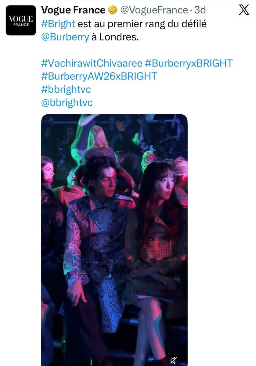 มีคนบอกว่า ศลปน้อยคนที่จะได้ลง vogue france เมนนุจัดไป2โพสติด ตัวแด๊ดดดงานแฟชึ่นนน 

#bbrightvc <a href="/bbrightvc/">bright</a>