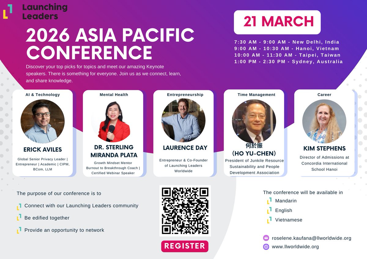 LaunchingLdrs's tweet photo. Our first conference in 2026 is our Asia Pacific conference. We have listened to your feedback from last year and hope you will see improvements in our conferences this year. We look forward to seeing you on the 21st of March!

https://t.co/1o6gbjlEtJ https://t.co/UZIsLbuBCu