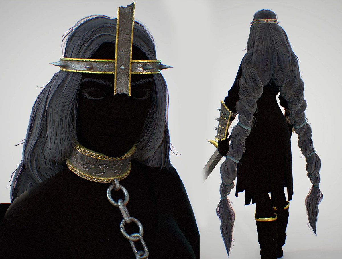 SlavaAxeArt's tweet photo. In the game hair, I like the casual style of Darksauces and other Elden Rings, did it turn out similar? https://t.co/JdFK8olmwP