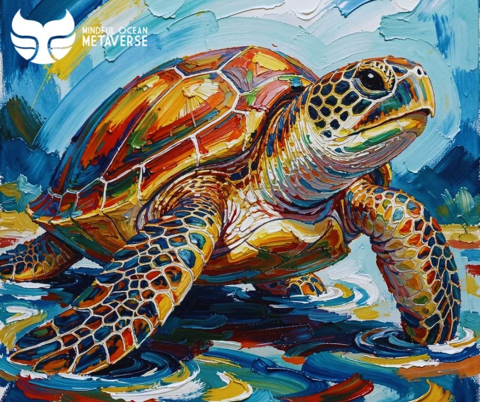 🐢✨ Some sea turtles perform repeated deep dives followed by slow ascents. This pattern helps them hunt jellyfish or rest safely at different depths. #MindfulOceanMetaverse #MakeArtSaveOcean #OceanTrivia