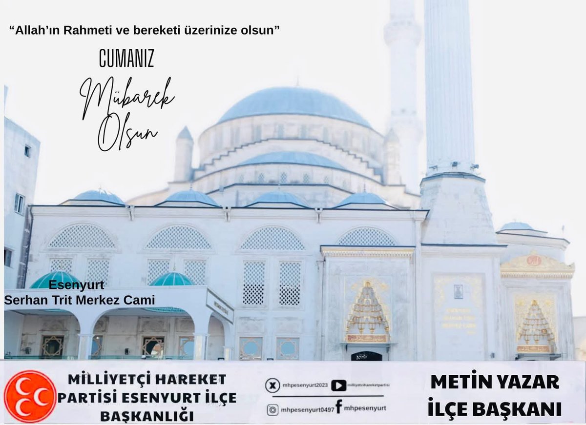 Allah’ın rahmeti ve bereketi üzerinize olsun en güzel duâlarda buluşmak dileğiyle #HayırlıCumalar